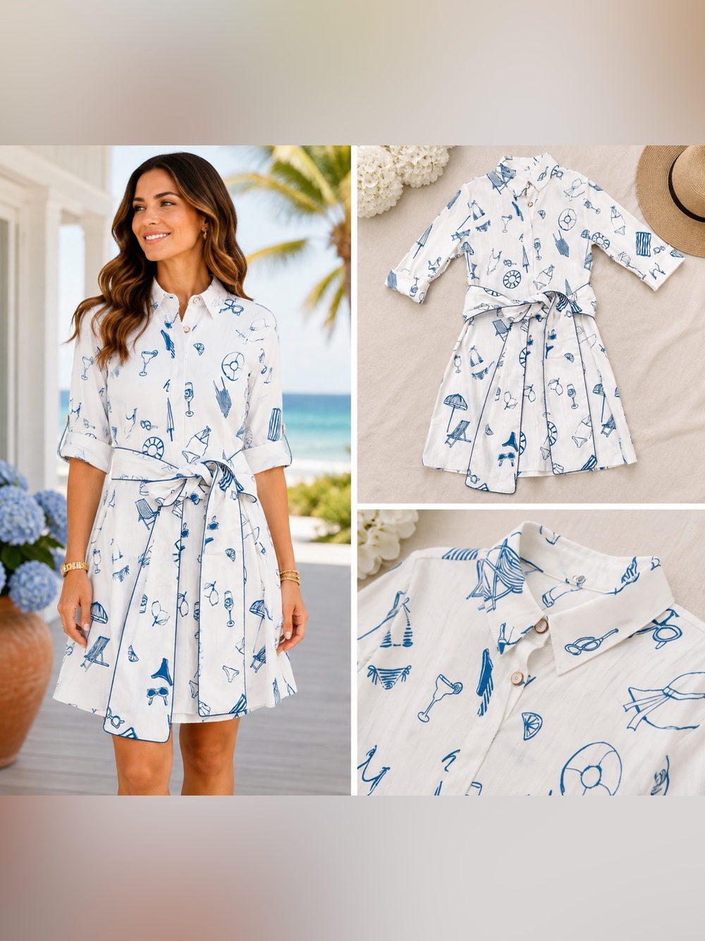 HOLLY SHAE - Arden Stretch Poplin Pool Party dress NWT